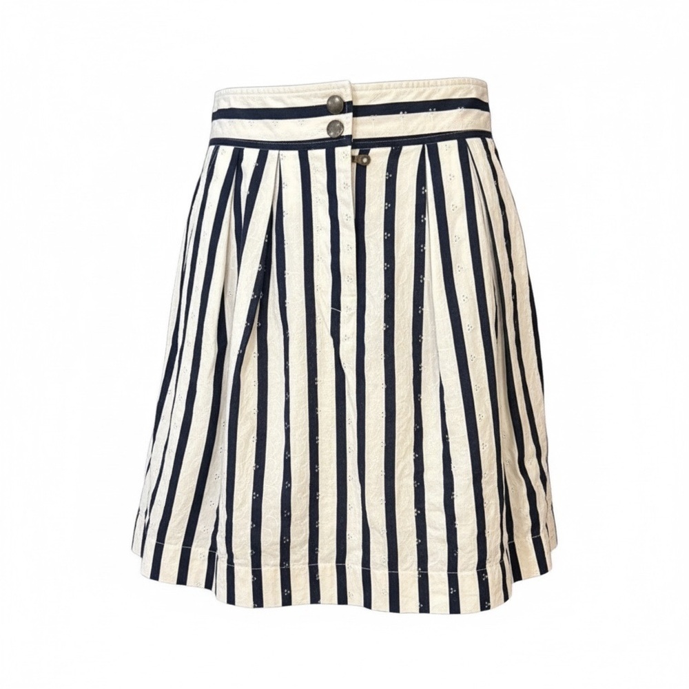 See by Chloe navy/white striped cotton eyelet skirt, size 2